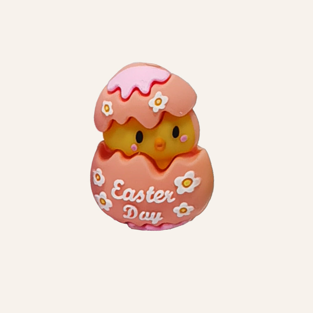 Wholesale 10pcs Creative Round Cartoon Flat Three-dimensional Rubber Beads